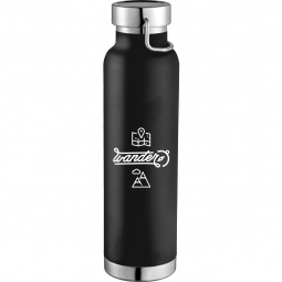 Black - Copper Vacuum Insulated Custom Water Bottle - 22 oz.