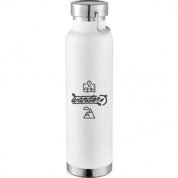 White - Copper Vacuum Insulated Custom Water Bottle - 22 oz.
