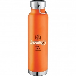 Orange - Copper Vacuum Insulated Custom Water Bottle - 22 oz.