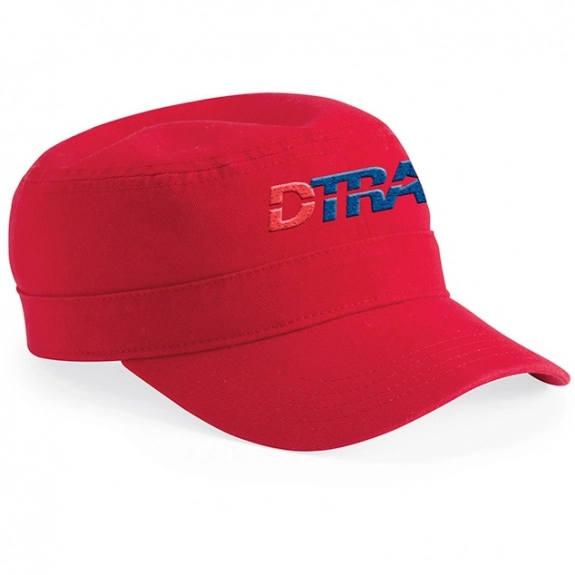 Red Cotton Military Style Custom Cap