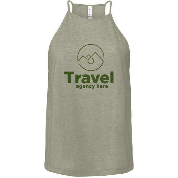 Heather stoneBella + Canvas Flowy High Neck Custom Tank - Women's 