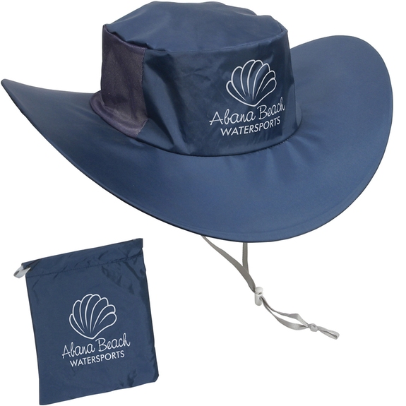 Navy blue - Fold 'N Go Water Resistant Logo Hat