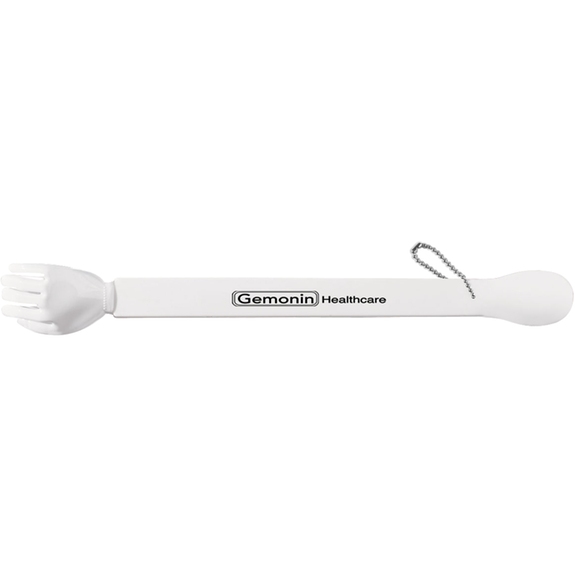 White Branded Back Scratcher w/ Shoehorn