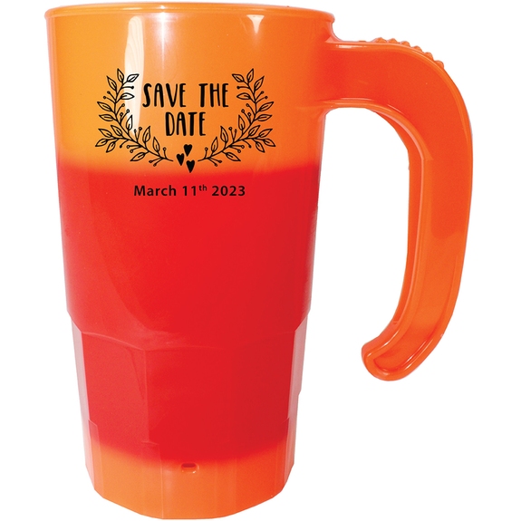 Orange to Tropical Red Mood Color Changing Custom Stadium Cup - 12 oz.