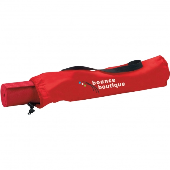 Red Promotional Exercise Mat w/ Imprintable Carrying Case