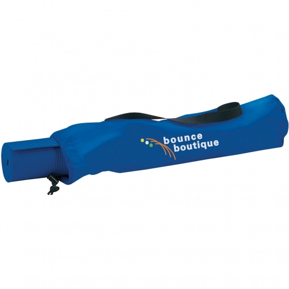 Royal Blue Promotional Exercise Mat w/ Imprintable Carrying Case