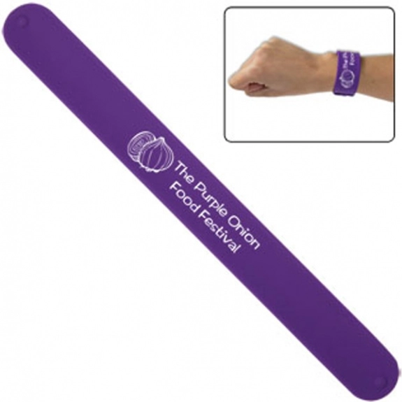 Purple Promotional Silicone Slap Bracelet