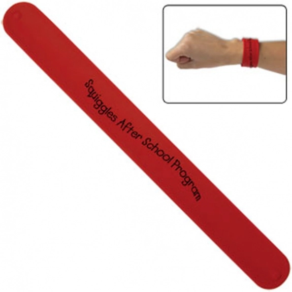 Red Promotional Silicone Slap Bracelet