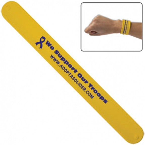 Yellow Promotional Silicone Slap Bracelet