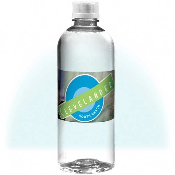 Clear Full Color Cylinder Bottled Promotional Water - Half Liter - 16.9 oz.