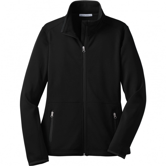 Black Port Authority Pique Fleece Custom Jacket - Women's