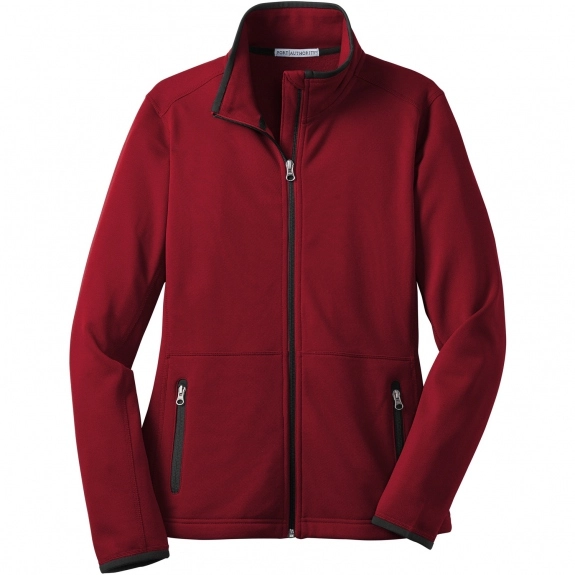 Garnet Red Port Authority Pique Fleece Custom Jacket - Women's