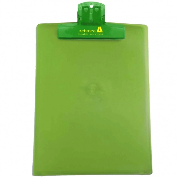 Trans. Lime Keep-it Promotional Clipboard - Large - 9"w x 12"h