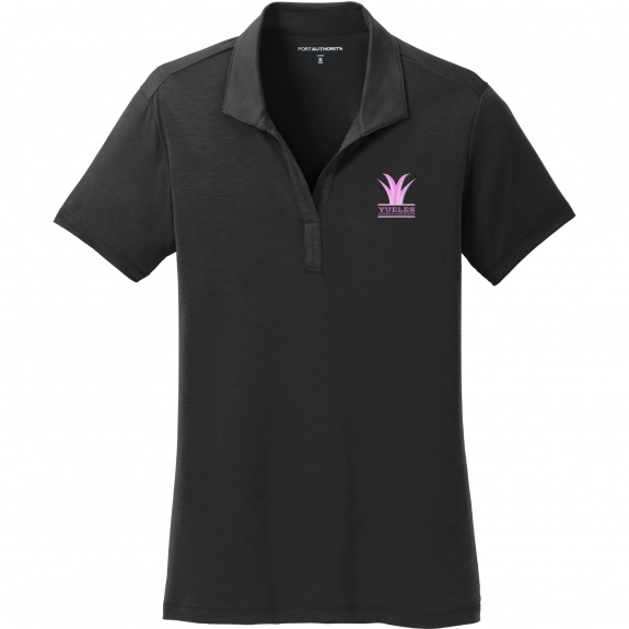 Black Port Authority Cotton Touch Custom Polo Shirts - Women's