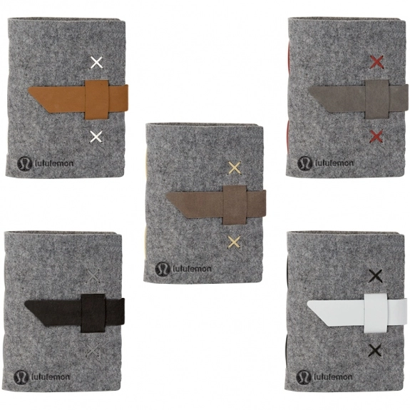 Leather Strap Colors Traverse Leather & Felt Custom Journal - 5.25"w x 6.69