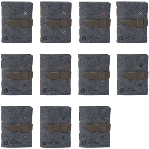 Linen Accent Colors Traverse Leather & Felt Custom Journal - 5.25"w x 6.69
