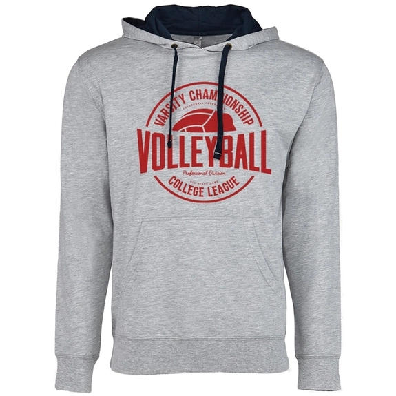 Heather gray/mid navy Next Level French Terry Custom Pullover Hoodie - Unis