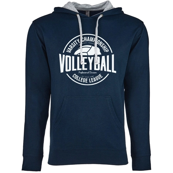 Mid Navy/heather gray Next Level French Terry Custom Pullover Hoodie - Unis