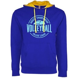 Royal/gold Next Level French Terry Custom Pullover Hoodie - Unisex