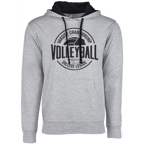 Heather Grey/black Next Level French Terry Custom Pullover Hoodie - Unisex