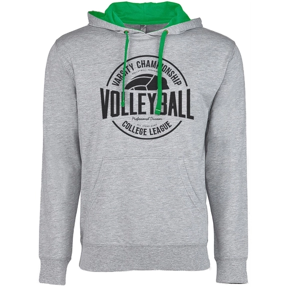 Heather Gray/kelly green Next Level French Terry Custom Pullover Hoodie - U