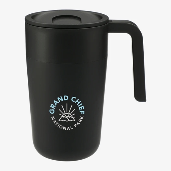 Black Sigrid ECO Stainless Steel Promotional Mug w/ Lid - 16 oz