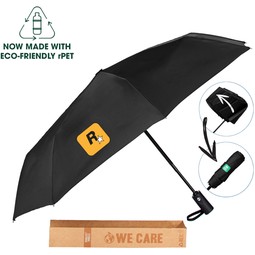 Black E-Z Fold rPET Promotional Umbrella - 42"