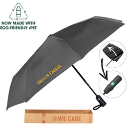 Charcoal Gray E-Z Fold rPET Promotional Umbrella - 42"