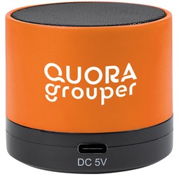 Orange - Mini Cylinder Custom Logo Wireless Speaker