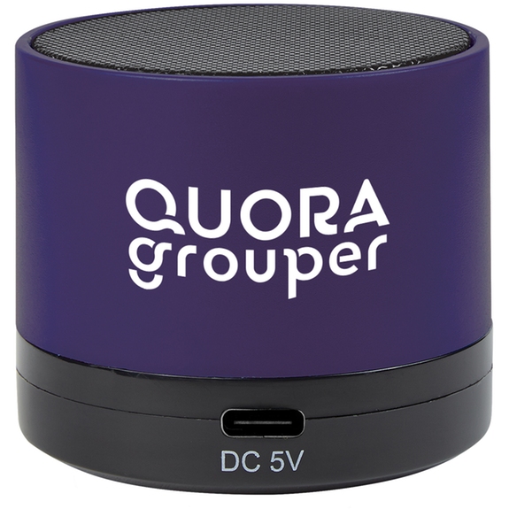 Purple - Mini Cylinder Custom Logo Wireless Speaker