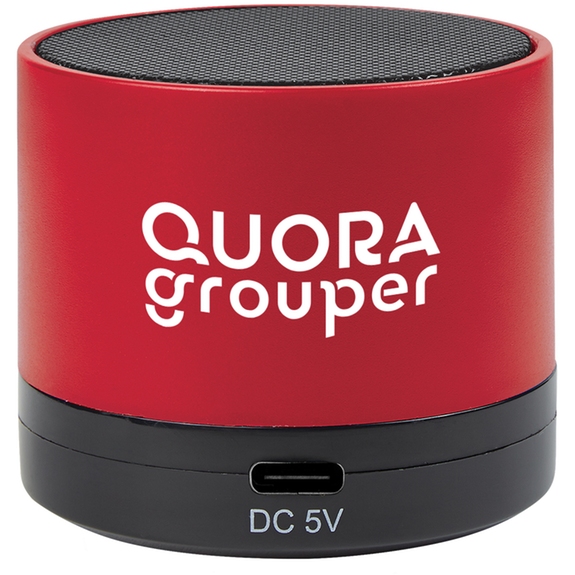 Red - Mini Cylinder Custom Logo Wireless Speaker