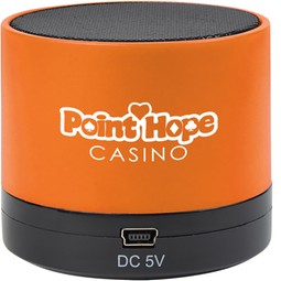 Orange - Mini Cylinder Custom Logo Wireless Speaker