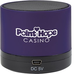 Purple - Mini Cylinder Custom Logo Wireless Speaker