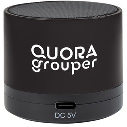 Black - Mini Cylinder Custom Logo Wireless Speaker