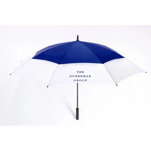 Royal/White Deluxe Challenger Vented Promo Golf Umbrella - 62"