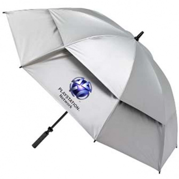 Silver Deluxe Challenger Vented Promo Golf Umbrella - 62"