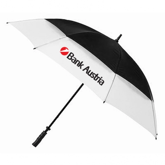 Black/White Deluxe Challenger Vented Promo Golf Umbrella - 62"