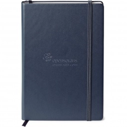 Navy Blue Neoskin Hard Cover Personalized Journal - 5.5"w x 8.25"h