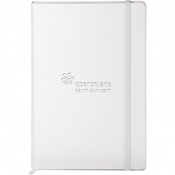 White Neoskin Hard Cover Personalized Journal - 5.5"w x 8.25"h