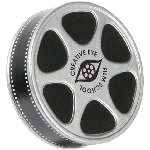 Black/Silver Film Reel Customized Stress Balls