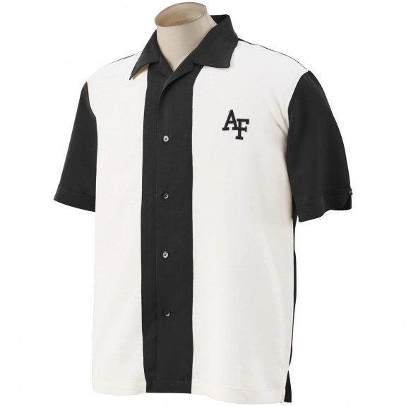 Black Harriton Two-Tone Bahama Cord Custom Camp Shirt