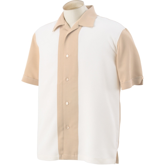 Sand Harriton Two-Tone Bahama Cord Custom Camp Shirt