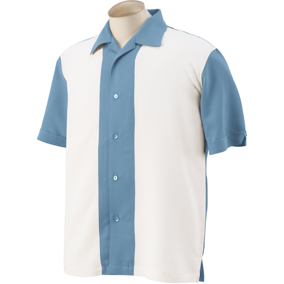 Cloud Blue Harriton Two-Tone Bahama Cord Custom Camp Shirt
