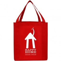 Red Jumbo Non-Woven Grocery Custom Tote Bags - 13"w x 15"h x 10"d