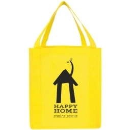 Yellow Jumbo Non-Woven Grocery Custom Tote Bags - 13"w x 15"h x 10"d