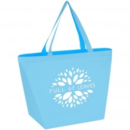 Light Blue Non-Woven Budget Custom Tote Bags