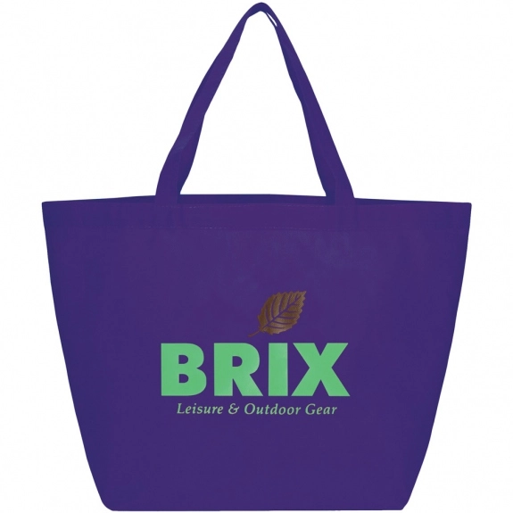 Purple Full Color Non-Woven Shopping Custom Tote Bag