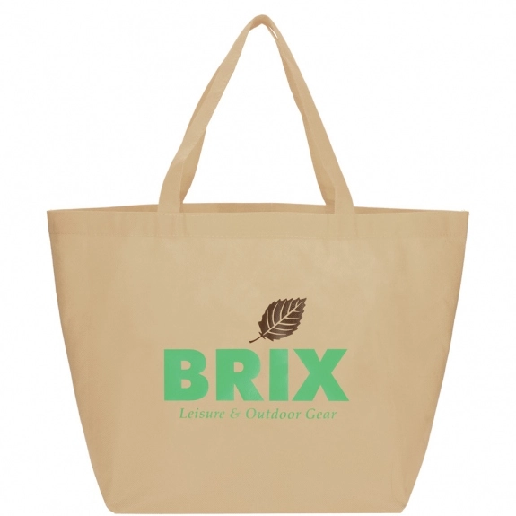 Cream Full Color Non-Woven Shopping Custom Tote Bag