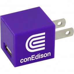 Purple UL Listed Square USB Wall Custom Charger