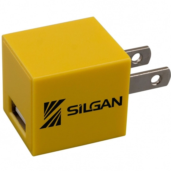 Yellow UL Listed Square USB Wall Custom Charger